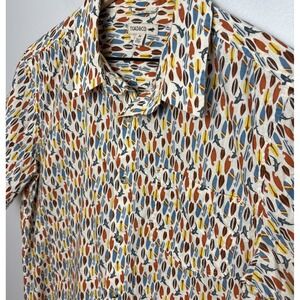 Toad & Co Men's Medium Fletch Surfboard Shark Short Sleeve Shirt Organic Cotton‎